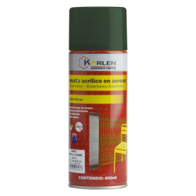 Pintura en Aerosol KARLEN, 400ml – Esmalte Acrílico de Secado Rápido en 5 Minutos,Útil para pintar en todo tipo de superficies como papel/ madera/ metal/ plástico/ yeso/ cristal/ cartón