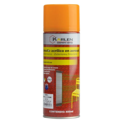 Pintura en Aerosol KARLEN, 400ml – Esmalte Acrílico de Secado Rápido en 5 Minutos,Útil para pintar en todo tipo de superficies como papel/ madera/ metal/ plástico/ yeso/ cristal/ cartón