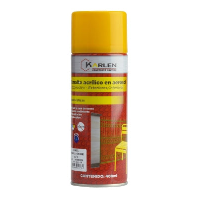 Pintura en Aerosol KARLEN, 400ml – Esmalte Acrílico de Secado Rápido en 5 Minutos,Útil para pintar en todo tipo de superficies como papel/ madera/ metal/ plástico/ yeso/ cristal/ cartón