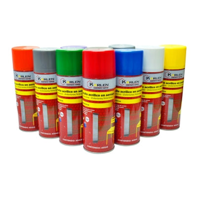 Pintura en Aerosol KARLEN, 400ml – Esmalte Acrílico de Secado Rápido en 5 Minutos,Útil para pintar en todo tipo de superficies como papel/ madera/ metal/ plástico/ yeso/ cristal/ cartón