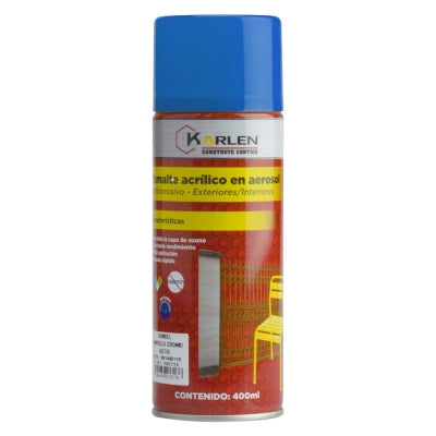 Pintura en Aerosol KARLEN, 400ml – Esmalte Acrílico de Secado Rápido en 5 Minutos,Útil para pintar en todo tipo de superficies como papel/ madera/ metal/ plástico/ yeso/ cristal/ cartón