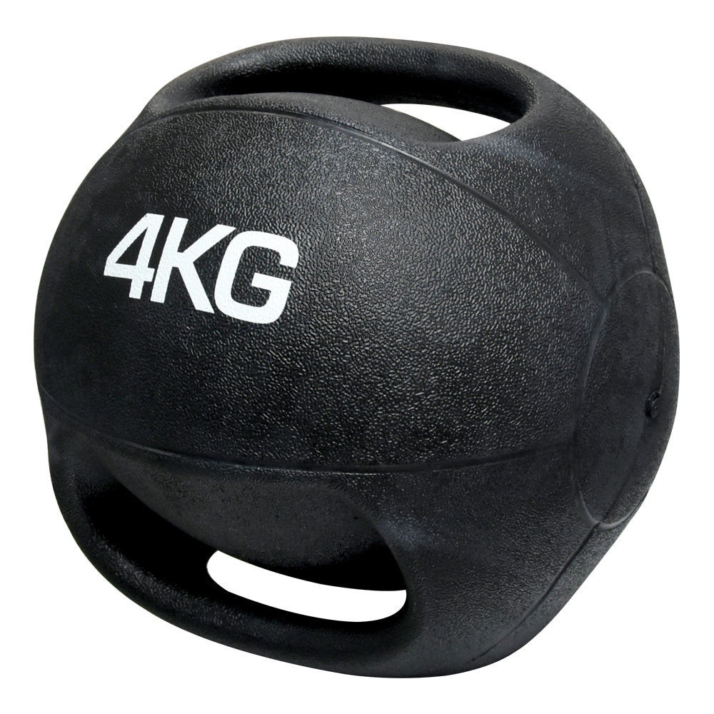 15GIMNAS444CH Deportes Fitness Crossfit Balones Balón Medicinal De Hule Con Doble Asa De 4.0kg